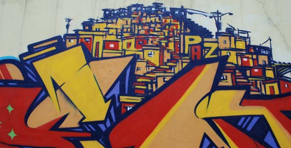 Graffiti realizzati dai ragazzi di AfroReggae nelle favelas di Rio Graffiti favelas